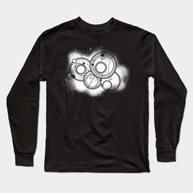 Gallifreyan Symbols Spray Paint (White) Long Sleeve T-Shirt by Circulartz